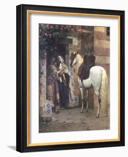 Lovers Embracing in a Doorway-Rudolph Ernst-Framed Giclee Print