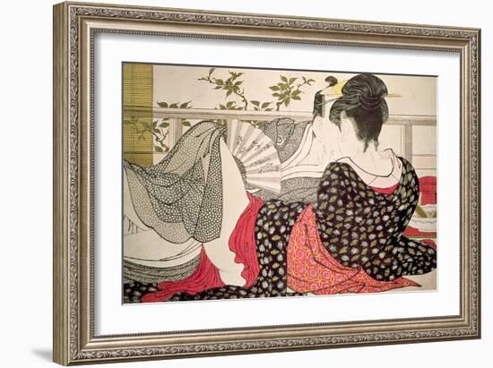 Lovers from the 'Poem of the Pillow' ('Uta Makura')-Kitagawa Utamaro-Framed Giclee Print