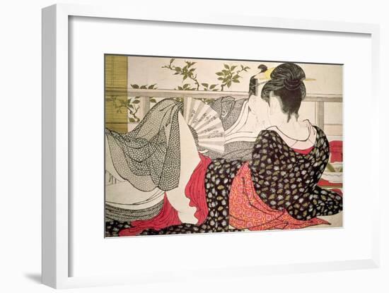Lovers from the 'Poem of the Pillow' ('Uta Makura')-Kitagawa Utamaro-Framed Giclee Print
