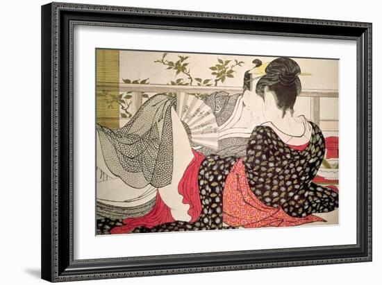 Lovers from the 'Poem of the Pillow' ('Uta Makura')-Kitagawa Utamaro-Framed Giclee Print