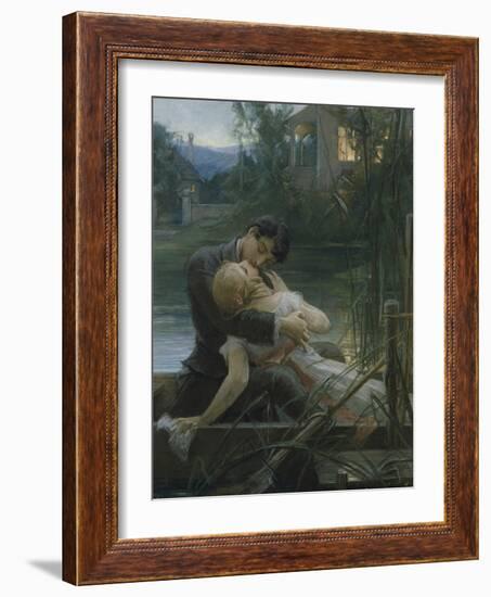 Lovers in a Boat-Max Pirner-Framed Giclee Print