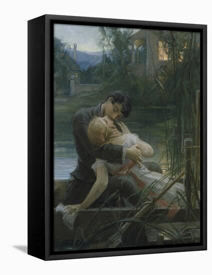 Lovers in a Boat-Max Pirner-Framed Premier Image Canvas