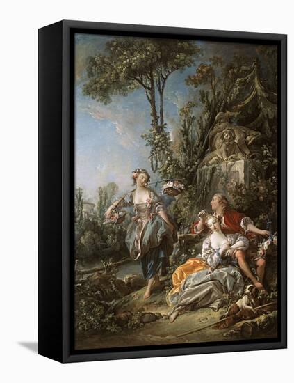 Lovers in a Park, 1758 (Oil on Canvas)-Francois Boucher-Framed Premier Image Canvas