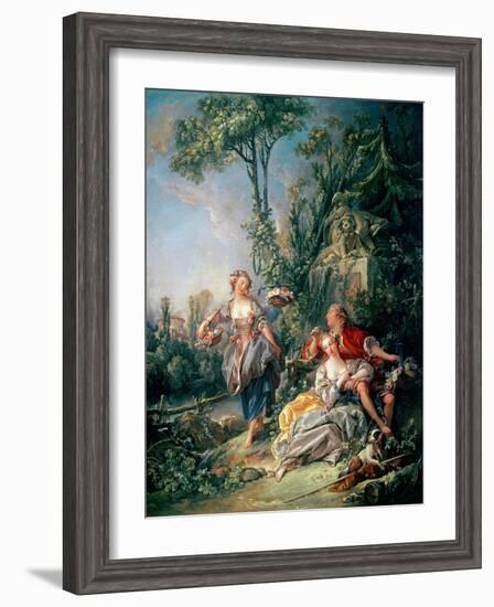 Lovers in a Park-Francois Boucher-Framed Giclee Print