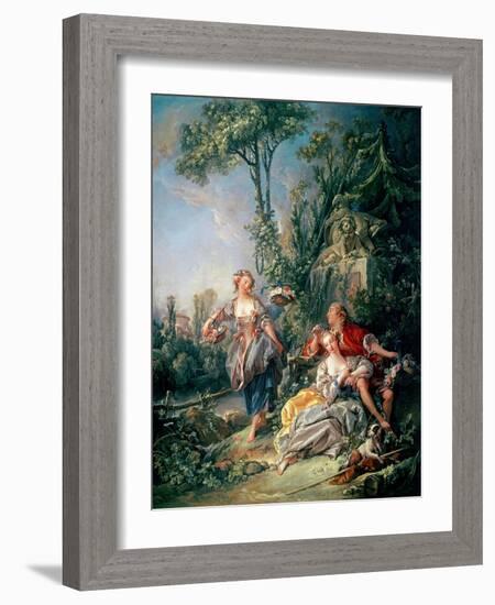 Lovers in a Park-Francois Boucher-Framed Giclee Print