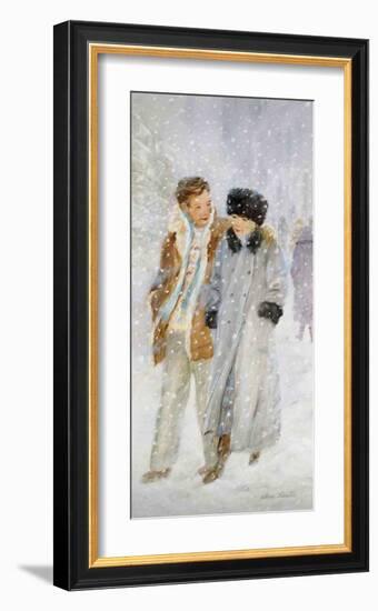 Lovers in a Snowstorm-Hélène Léveillée-Framed Art Print