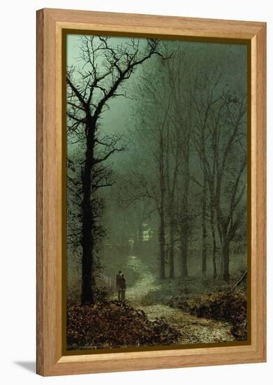Lovers in a Wood by Moonlight, 1873 (Oil on Card)-John Atkinson Grimshaw-Framed Premier Image Canvas