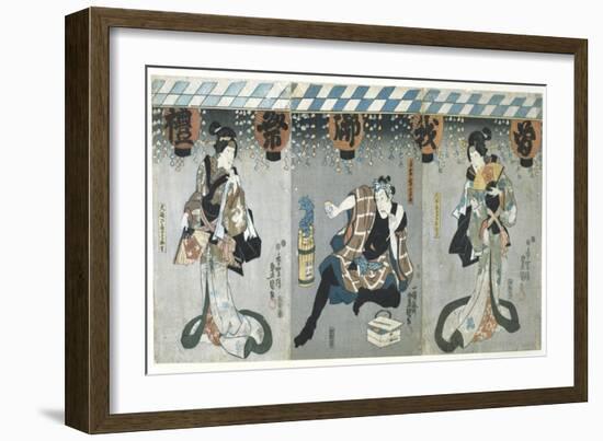 Lovers in an Upstairs Room, from the Poem of the Pillow, 1788-Kitagawa Utamaro-Framed Giclee Print