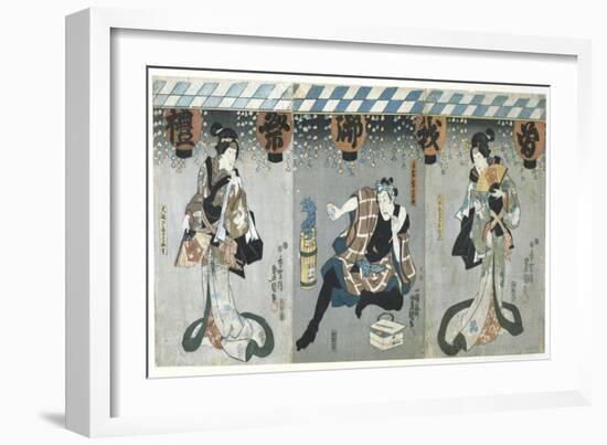 Lovers in an Upstairs Room, from the Poem of the Pillow, 1788-Kitagawa Utamaro-Framed Giclee Print