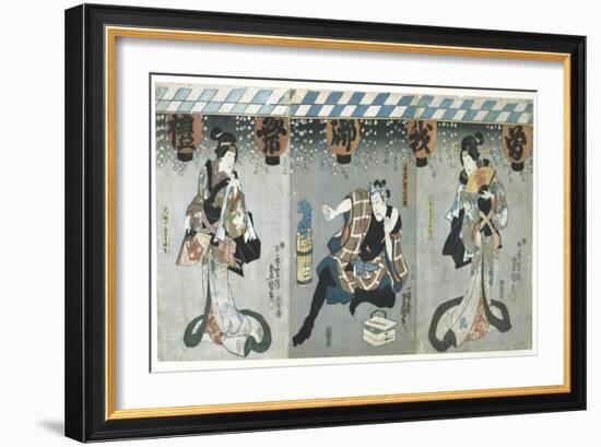 Lovers in an Upstairs Room, from the Poem of the Pillow, 1788-Kitagawa Utamaro-Framed Giclee Print