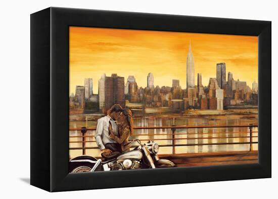 Lovers in New York-Edoardo Rovere-Framed Stretched Canvas