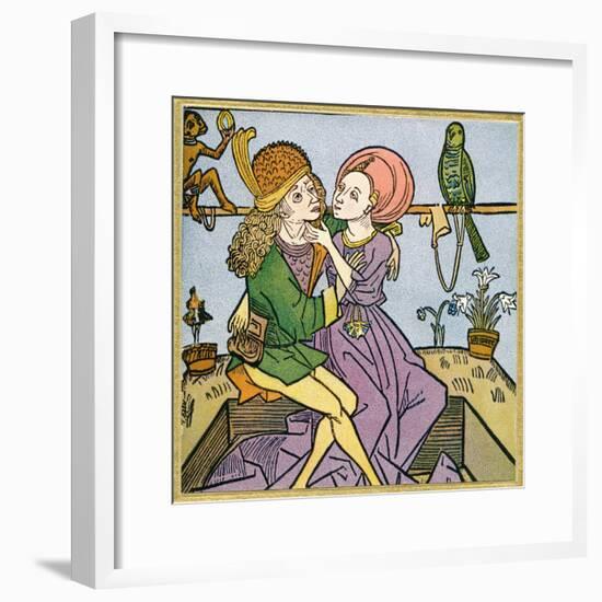 Lovers in the Middle Ages. from Illustrierte Sittengeschichte Vom Mittelalter Bis Zur Gegenwart-null-Framed Giclee Print