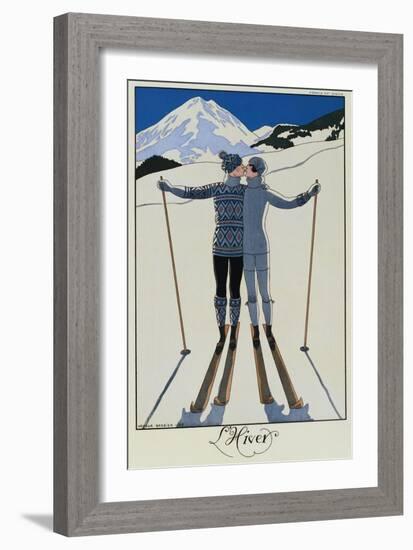 Lovers in the Snow-Georges Barbier-Framed Giclee Print