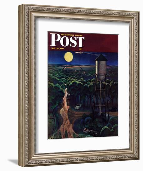 "Lovers' Lane, Falls City, Nebraska," Saturday Evening Post Cover, May 24, 1947-John Falter-Framed Giclee Print