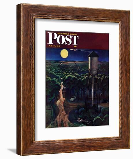 "Lovers' Lane, Falls City, Nebraska," Saturday Evening Post Cover, May 24, 1947-John Falter-Framed Giclee Print