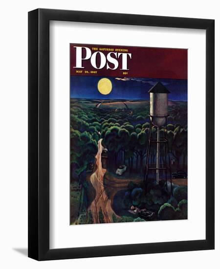 "Lovers' Lane, Falls City, Nebraska," Saturday Evening Post Cover, May 24, 1947-John Falter-Framed Giclee Print