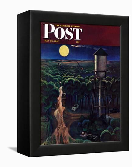 "Lovers' Lane, Falls City, Nebraska," Saturday Evening Post Cover, May 24, 1947-John Falter-Framed Premier Image Canvas