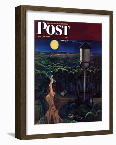 "Lovers' Lane, Falls City, Nebraska," Saturday Evening Post Cover, May 24, 1947-John Falter-Framed Giclee Print