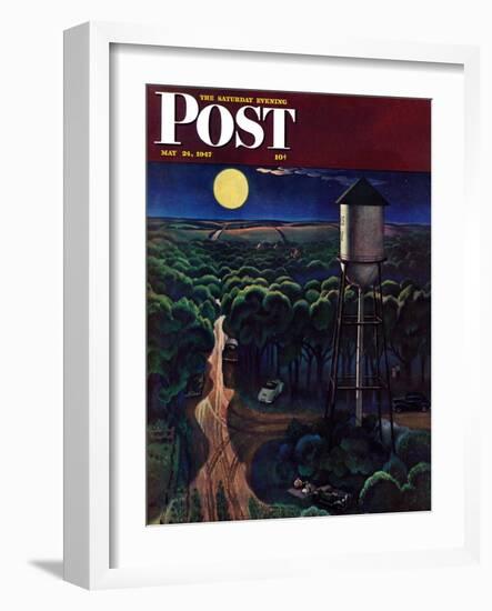 "Lovers' Lane, Falls City, Nebraska," Saturday Evening Post Cover, May 24, 1947-John Falter-Framed Giclee Print