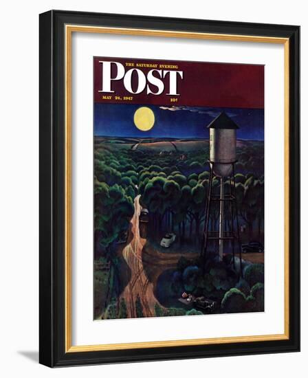 "Lovers' Lane, Falls City, Nebraska," Saturday Evening Post Cover, May 24, 1947-John Falter-Framed Giclee Print