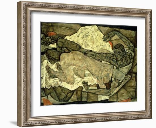 Lovers (Man and Woman I); Liebespaar (Mann Und Frau I), 1914-Egon Schiele-Framed Giclee Print