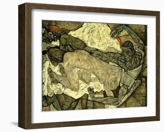 Lovers (Man and Woman I)-Egon Schiele-Framed Giclee Print