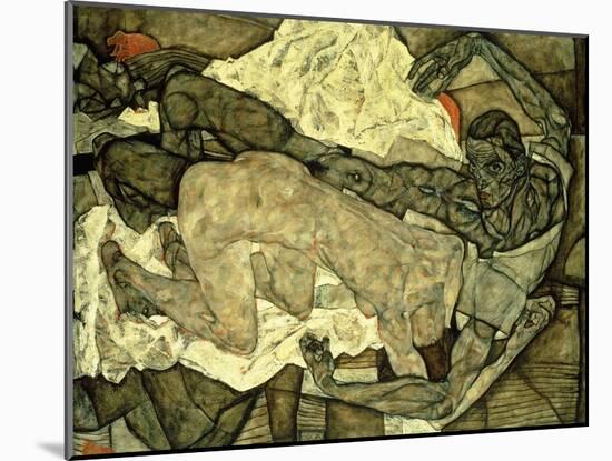 Lovers (Man and Woman I)-Egon Schiele-Mounted Giclee Print