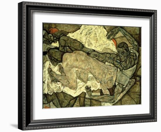 Lovers (Man and Woman I)-Egon Schiele-Framed Giclee Print