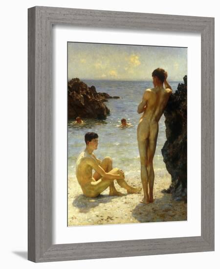 Lovers of the Sun, 1923-Henry Scott Tuke-Framed Giclee Print