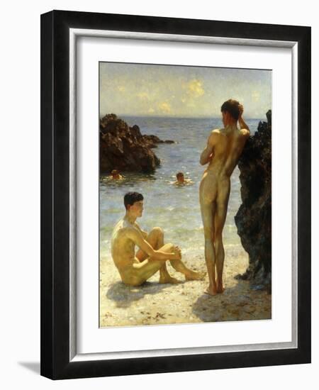 Lovers of the Sun, 1923-Henry Scott Tuke-Framed Giclee Print