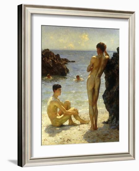 Lovers of the Sun, 1923-Henry Scott Tuke-Framed Giclee Print