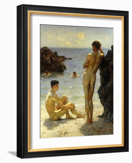 Lovers of the Sun, 1923-Henry Scott Tuke-Framed Giclee Print