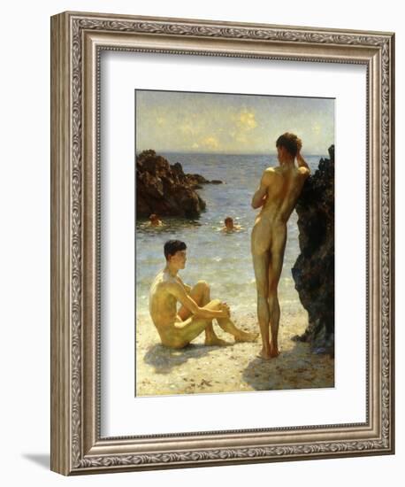Lovers of the Sun, 1923-Henry Scott Tuke-Framed Giclee Print