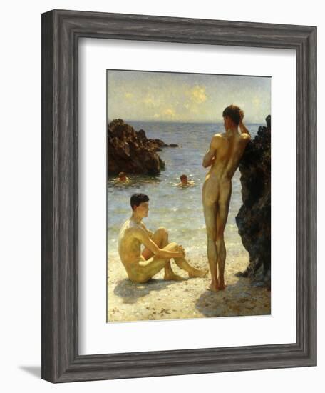 Lovers of the Sun, 1923-Henry Scott Tuke-Framed Giclee Print