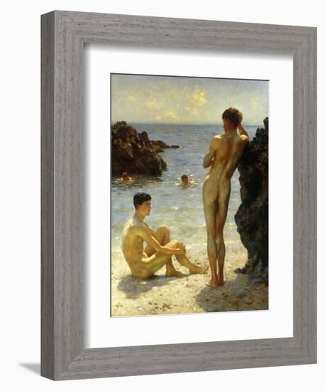 Lovers of the Sun, 1923-Henry Scott Tuke-Framed Giclee Print