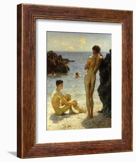 Lovers of the Sun, 1923-Henry Scott Tuke-Framed Giclee Print