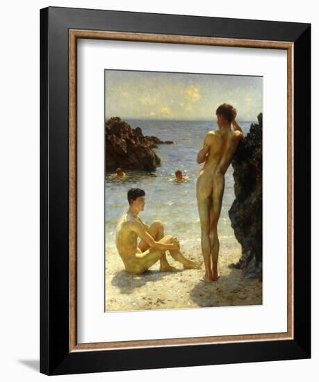 Lovers of the Sun, 1923-Henry Scott Tuke-Framed Giclee Print