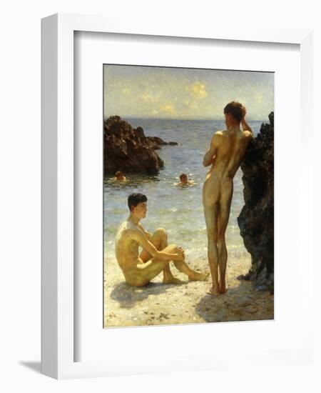 Lovers of the Sun, 1923-Henry Scott Tuke-Framed Giclee Print