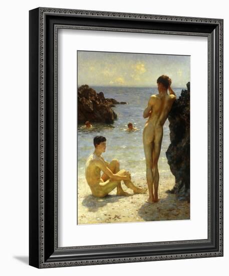 Lovers of the Sun, 1923-Henry Scott Tuke-Framed Giclee Print