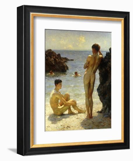 Lovers of the Sun, 1923-Henry Scott Tuke-Framed Giclee Print