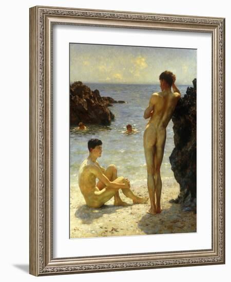 Lovers of the Sun-Henry Scott Tuke-Framed Giclee Print