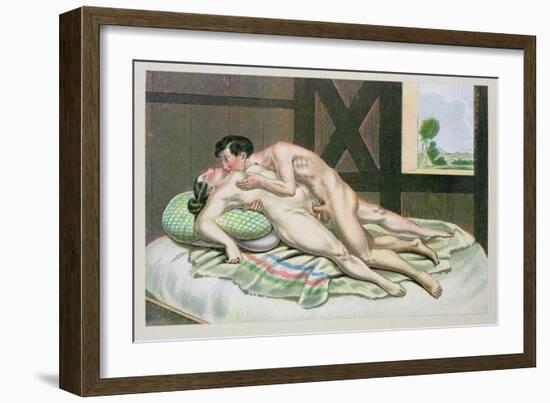 Lovers on a Bed, Published 1835, Reprinted in 1908-Peter Fendi-Framed Giclee Print