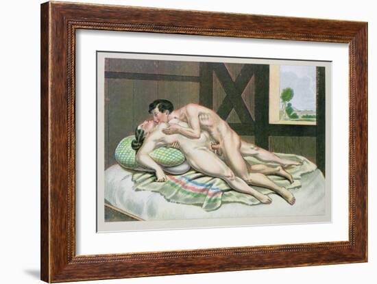 Lovers on a Bed, Published 1835, Reprinted in 1908-Peter Fendi-Framed Giclee Print