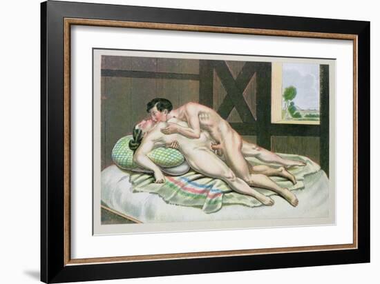 Lovers on a Bed, Published 1835, Reprinted in 1908-Peter Fendi-Framed Giclee Print