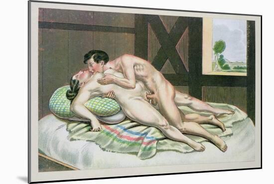Lovers on a Bed, Published 1835, Reprinted in 1908-Peter Fendi-Mounted Giclee Print