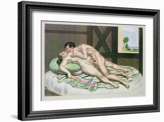 Lovers on a Bed, Published 1835, Reprinted in 1908-Peter Fendi-Framed Giclee Print