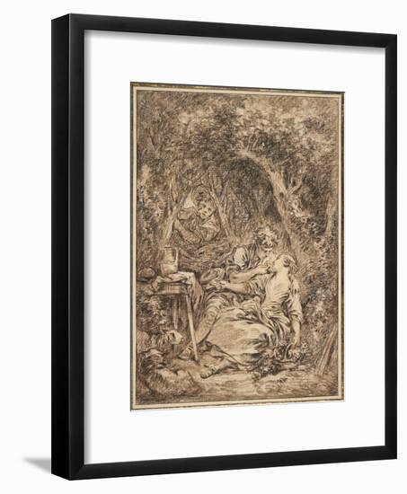 Lovers Surprised (Annette Et Lubin), Early 1760s-Francois Boucher-Framed Giclee Print