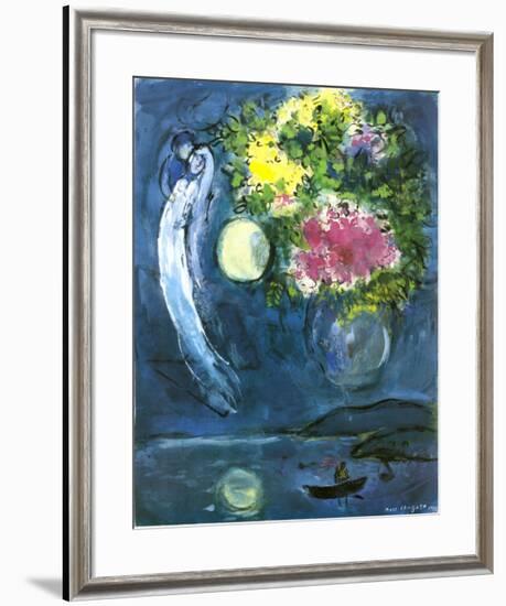 Lovers with Bouquet, c.1949-Marc Chagall-Framed Art Print