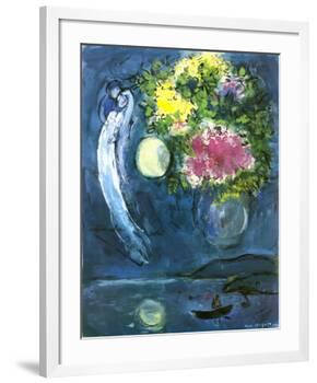 Lovers with Bouquet, c.1949-Marc Chagall-Framed Art Print