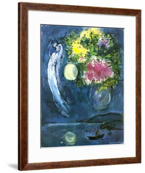 Lovers with Bouquet, c.1949-Marc Chagall-Framed Art Print